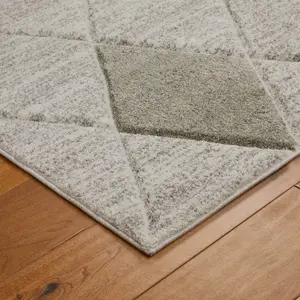 Modern Easy to Clean Multicoloured Geometric Rug for Dining Room-80cm X 150cm