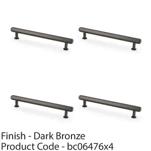 4 PACK - Industrial Hex T Bar Pull Handle - Dark Bronze 160mm Centres Kitchen Cabinet