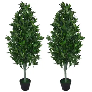 120cm (4ft) Artificial Topiary Bay Tree Pyramid Cone - Extra Large