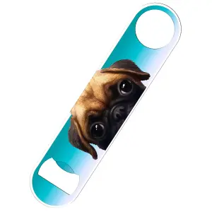 Inquisitive Creatures Pug Bottle Opener White/Teal/Brown (One Size)