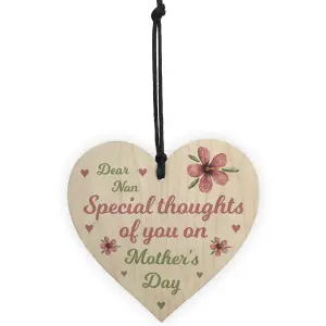 Red Ocean Nan Mothers Day Gift Wooden Heart Plaque Keepsake Mother's Day Gift For Nan