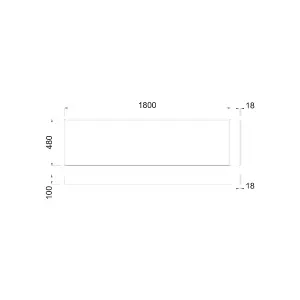 Rinse Bathrooms Front Bath Panel Gloss Grey 1800mm