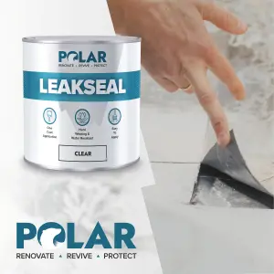 Polar Premium Leak Seal Clear Paint - 2.5 Litre - Instant Waterproof Roof Sealant - Ideal for Leaks, Cracks & Roof Repair