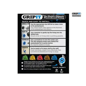 Gripit Blue Plasterboard Fixings 25mm (Pack 8)