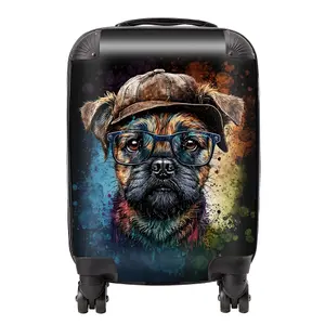 Border Terrier Dog Face Splashart Suitcase - Mini Cabin