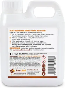 Rust Remover - Smartseal - Safe Ready-to-apply, Non-acidic Rust Remover, Suitable for Natural Stone, Walls and Concrete Surfaces