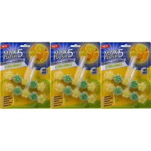 Max Flush Citrus Sparkle Toilet Rim Block Cleaner (Twin Pack) (Pack of 3)