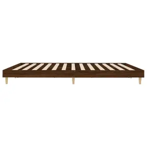 Berkfield Bed Frame Brown Oak 200x200 cm Engineered Wood