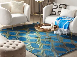 Viscose Rug 140 x 200 cm Blue VEKSE