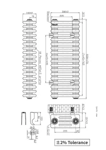 Right Radiators 300x830 mm Horizontal Traditional 4 Column Cast Iron Style Radiator White