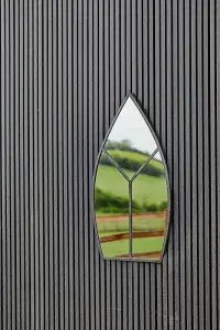 Leaf Arch Outdoor Mirror Natural Black H90cm W50cm