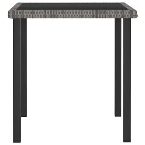 Berkfield Garden Dining Table Grey 70x70x73 cm Poly Rattan