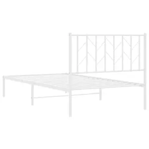 Berkfield Metal Bed Frame without Mattress with Headboard White 100x200cm