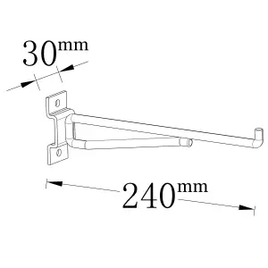 GoodHome Rand Powder-coated Black Large Tool hook (W)30mm