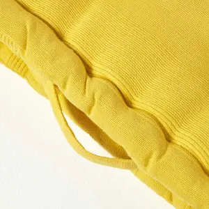 Homescapes Rajput Ribbed Cotton Floor Cushion Yellow