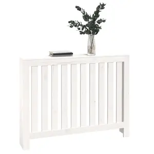 Berkfield Radiator Cover White 108.5x19x84 cm Solid Wood Pine