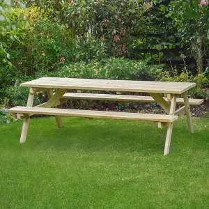 Oakham 6ft Picnic Bench - L183 x W140 x H72.5 cm - Light Green