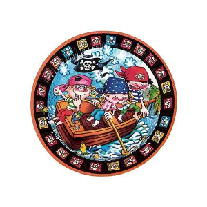 Paper Pirate Party Plates (Pack of 8) Multicoloured (One Size)