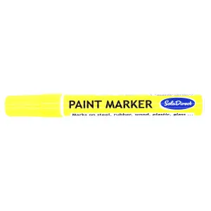 Oil-based Paint Marker Pen Permanent for Tyres Rubber Stone Leather Fabric Plastic Glass (Neon Yellow)