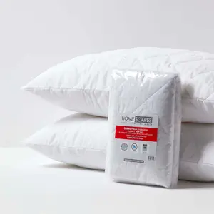 Homescapes King Size Quilted Pillow Protector, Pack of 2