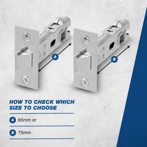 UAP 4 Sets 75mm Tubular Latch Square - Door Latches - Internal Doors Square Forend - Mortice Latch - 75mm - Electro Brassed