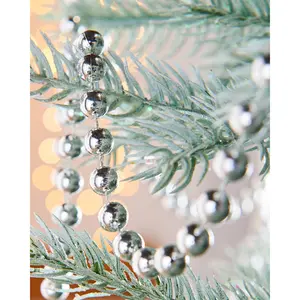 Christmas Tree Beaded Garland Bauble Silver