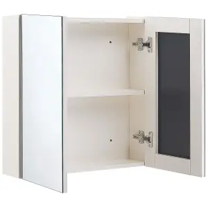 Bathroom Wall Mounted Mirror Cabinet 60 x 60 cm White NAVARRA