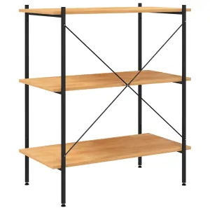 Berkfield 3-Tier Shelving Unit Black and Oak 80x40x92 cm