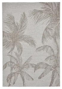 305 Flat Easy Clean Palm Trees Rug - Beige - 160x220