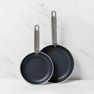 2pc Professional Non-Stick Aluminium Frying Pan Set with 2x Heavy Duty Frying Pans, 20cm and 24cm