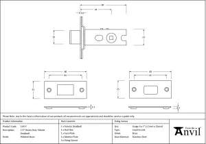 From The Anvil Polished Brass 2 1/2" Heavy Duty Tubular Deadbolt