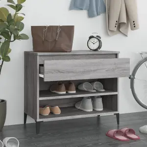 Berkfield Shoe Cabinet Grey Sonoma 70x36x60 cm Engineered Wood