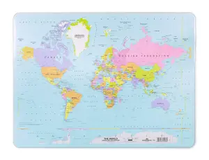 Durable Smooth Non-Slip World Map Desk Mat PC Keyboard Mouse Pad - 53x40cm