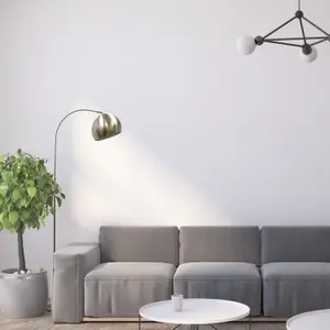 First Choice Lighting Satin Nickel Curved Dome Floor Lamp