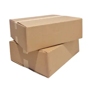 Strong Double Wall Cardboard Boxes 16.5" x 14" x 4" 19 Litres Storage Packing Moving House Sturdy Shipping Boxes (Pack of 10)