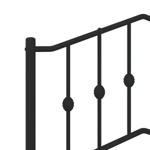 Berkfield Metal Bed Frame without Mattress with Footboard Black 120x190cm