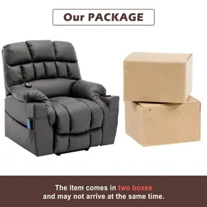 Large Faux Leather Electric Massage Recliner Chair with Cup Holders