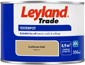 Leyland Trade Vinyl Matt Walls & Ceilings Emulsion Paint Craftsman Gold (PPG12-14) 350ml Tester