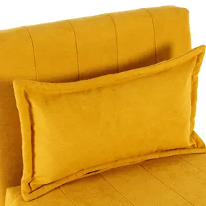 Harper 1 Seater Folding Clic Clac Fabric Living Room Lounge Futon Sofa Bed Mustard