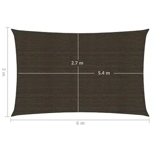 Berkfield Sunshade Sail 160 g/m2 Brown 3x6 m HDPE