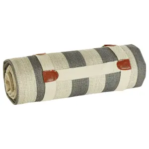 Picnic Blanket MOUZA 150 x 200 cm Beige-Grey