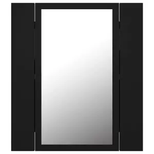 Berkfield LED Bathroom Mirror Cabinet Black 40x12x45 cm