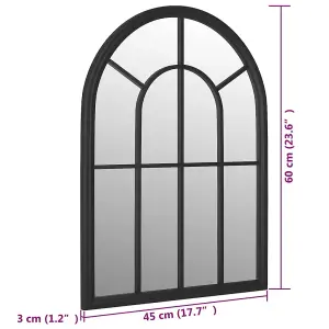 Berkfield Garden Mirror Black 60x45 cm Iron for Outdoor Use