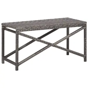 Berkfield Garden Bench 80 cm Poly Rattan Grey