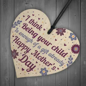 Red Ocean Funny Mothers Day Gifts Wooden Heart Sign Present For Mum Mothers Day Gift From Daughter Son Keepsake Plaque