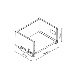 GoodHome Soto Soft-close Slimline deep drawer box (W)400mm