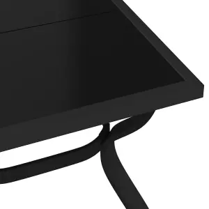 Berkfield Garden Table Black 180x80x70 cm Steel and Glass