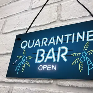 Red Ocean Novelty Quarantine Bar Sign Funny Home Bar Signs Man Cave Gift Decor Plaques