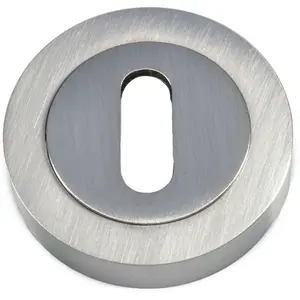 50mm Lock Profile Round Escutcheon Concealed Fix Satin Nickel Keyhole Cover