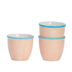 Nicola Spring - Hand-Printed Plant Pots - 14cm - Pack of 3